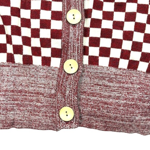 Find Me Now Presley Checkerboard Harlequin Puff Sleeve Cropped Cardigan M - Picture 5 of 14